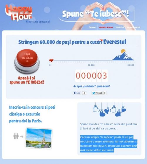 Spune  Te iubesc  cu  Happy Hour  si castiga o excursie pentru doi la Paris