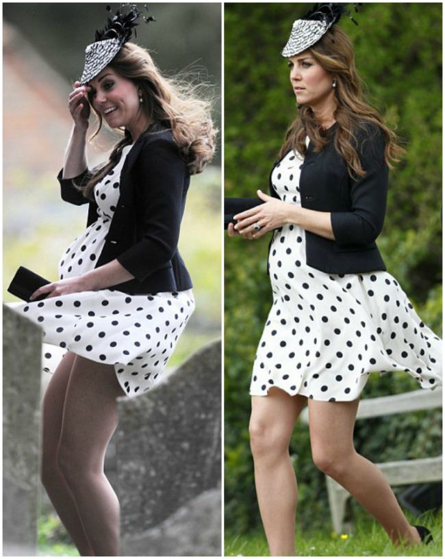 Kate repeated this outfit (with a hat included) for. where the dress got ca...