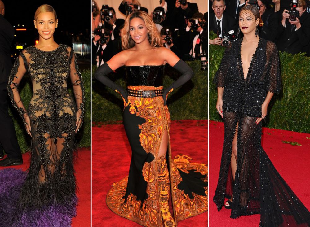 La Met Gala, Beyonce a purtat intotdeauna tinute provocatoare.In ultimii 3 ani, diva a imbracat numai tinute Givenchy.